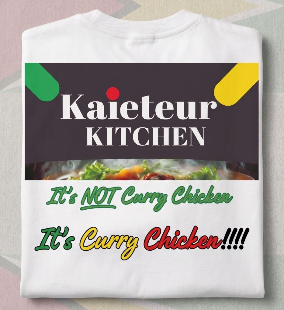 Kaieteur Kitchen branded shirt — It's NOT Curry Chicken, It's Curry Chicken!!!!
